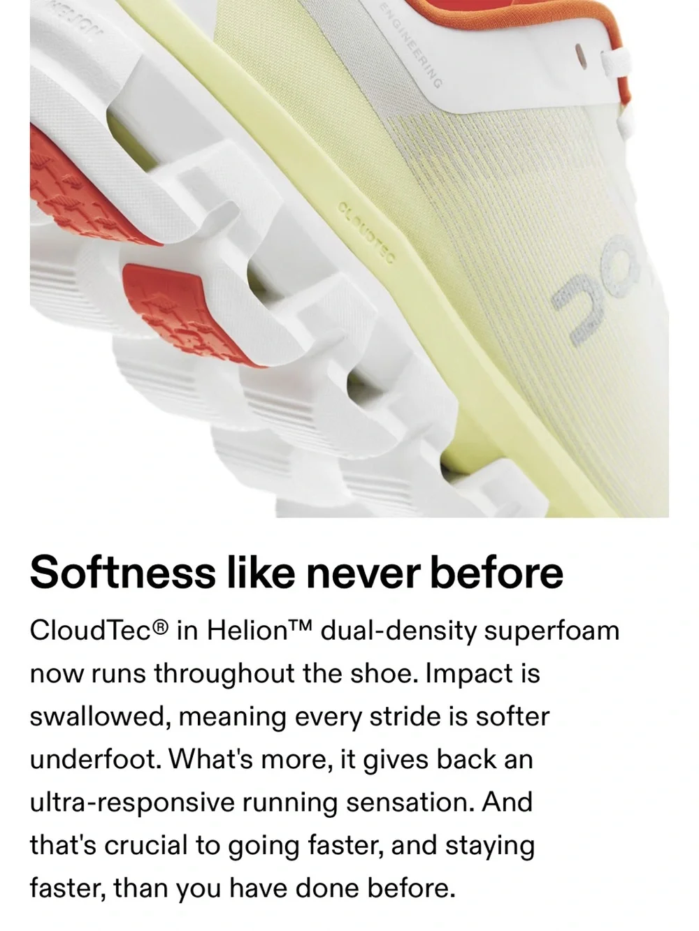 On Cloudflow 4 Women's Running Sz 8 in Quartz/Flame As New, Tried On Only No Box